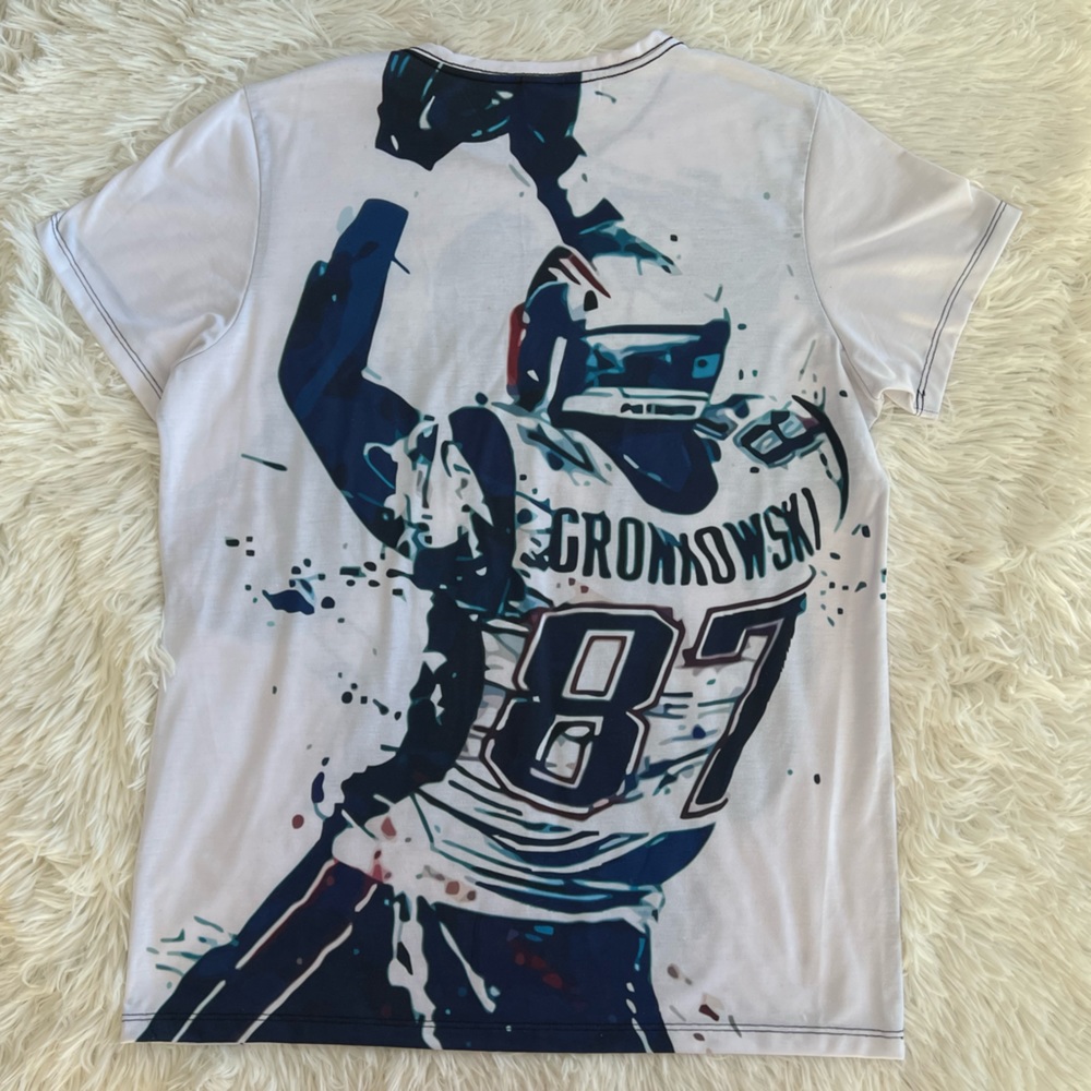 Unique #11 Edelman front & back Rob Gronkowski Patriots All Over Graphic Custom - Picture 2 of 8